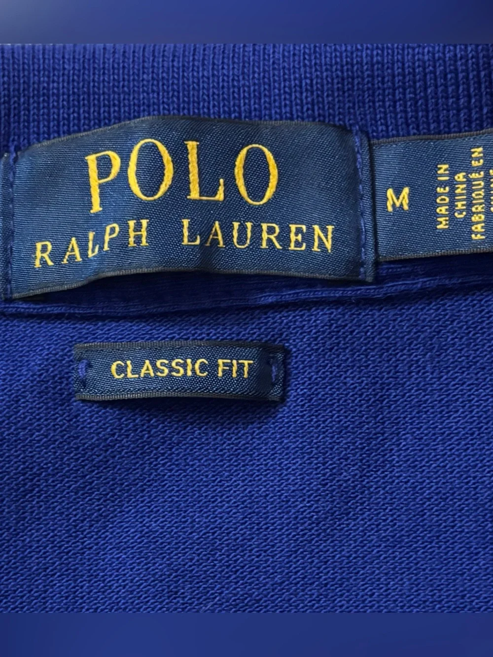 Ralph Lauren Men’s Polo Shirt - Cobalt Blue with White Logo Sz Medium